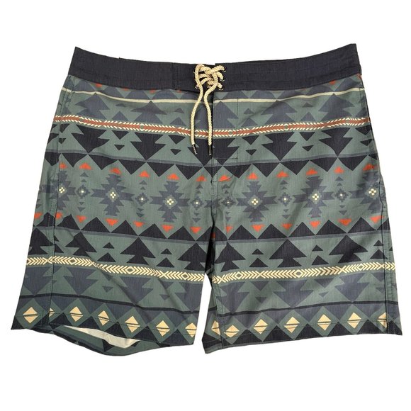 Faherty Other - Faherty Swimwear DGF Board Shorts Six Rivers Geometric Blue Cotton Mens 36 NWT